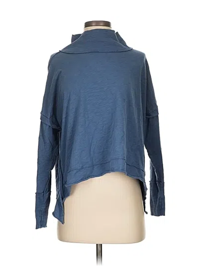 Pre-owned Dylan Long Sleeve Top Blue Cowl Neck Tops