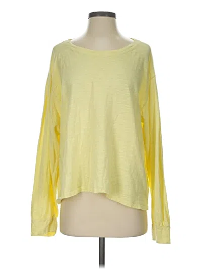Pre-owned Dylan Long Sleeve Top Yellow Boatneck Tops