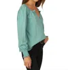 DYLAN L/S SMOCK SLEEVE BLOUSE IN PEACOCK