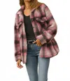 Dylan Madison Town Shirt Jacket In Pink Black In Multi