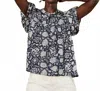Dylan Magnolia Floral Short Sleeve Top In Black In Multi