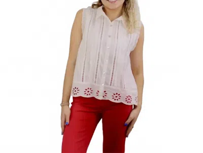 Dylan Malia Sleeveless Blouse In Cream In White