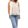Dylan Jane Button Up Top In White In Neutral