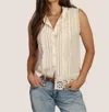 Dylan Jane Button Up Top In White In Neutral