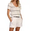 Dylan Marni Deep V-tee In White Black In White