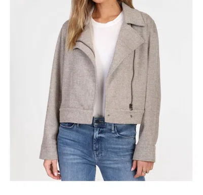 Dylan Mason Knit Bomber In Brown