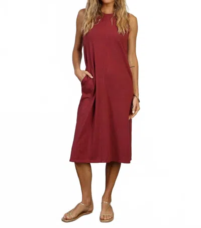 Dylan Mia Sleeveless Crew Neck Dress In Raisinette In Brown