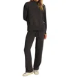 Dylan Mock Neck Pullover Sweater In Charcoal In Black