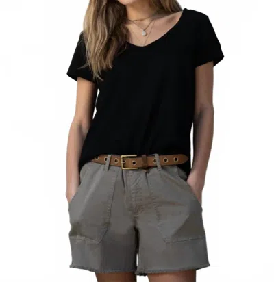 Dylan Modern Deep V Tee In Black