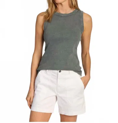 Dylan Modern Rib Crew Tank In Grey In Gray