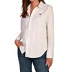 Dylan Oxford Long Sleeve Blouse In White In White