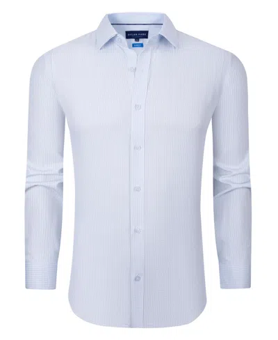 Dylan Park Men's Four Way Stretch Plaid Button Down Dress Shirt