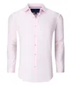 Dylan Park Men's Geometric Performance Stretch Button Down Dress Shirt In Pink