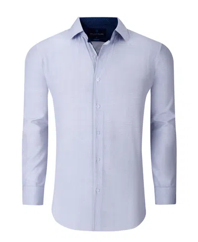 Dylan Park Men's Geometric Performance Stretch Button Down Dress Shirt In White