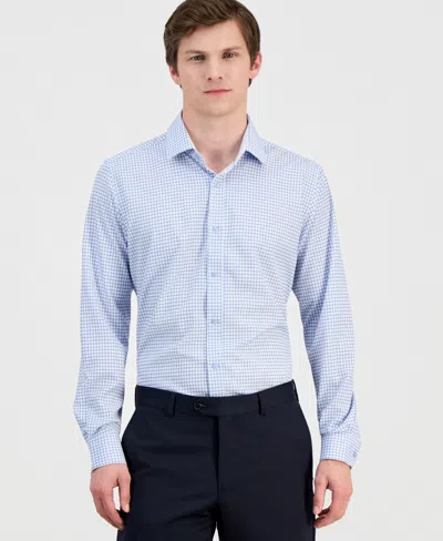 Dylan Park Men's Slim-fit Performance Four-way Stretch Dress Shirt In Blue
