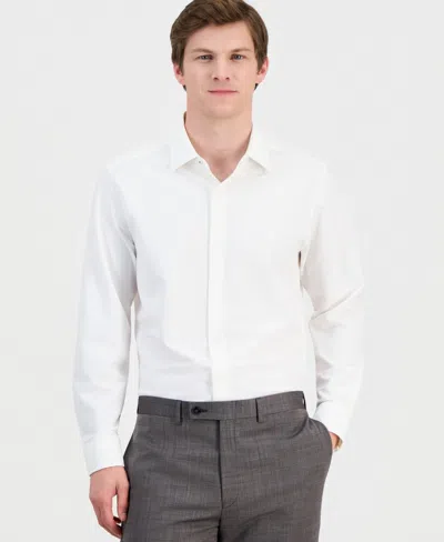 Dylan Park Men's Slim-fit Performance Four-way Stretch Dress Shirt In White