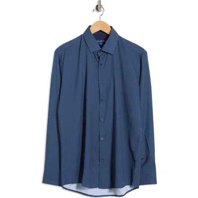 Dylan Park Slim Fit Perfect Stretch Long Sleeve Button Down Shirt In Blue