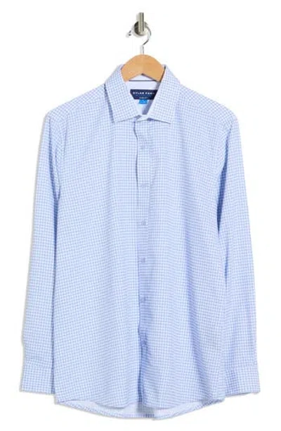 Dylan Park Slim Fit Perfect Stretch Long Sleeve Button Down Shirt In Blue