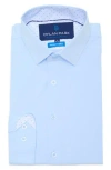 Dylan Park Slim Fit Perfect Stretch Long Sleeve Button Down Shirt In Blue