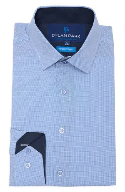 Dylan Park Slim Fit Perfect Stretch Long Sleeve Button Down Shirt In Navy