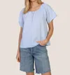 Dylan Parker Raglan Top In Blue In Blue