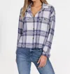 Dylan Plaid Shirt Jacket In Denim In Multi