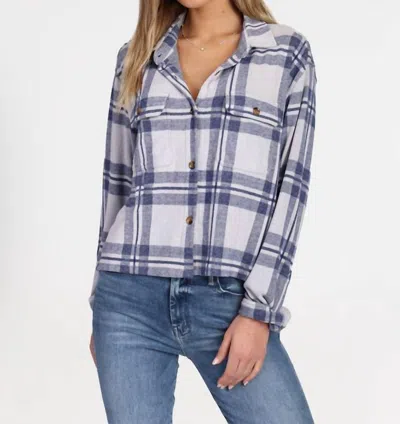 Dylan Plaid Shirt Jacket In Denim In Multi