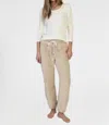 Dylan Plush Jogger In Oatmeal In White