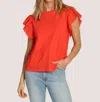 Dylan Presley Short Sleeve Tee In Poppy Red In Red