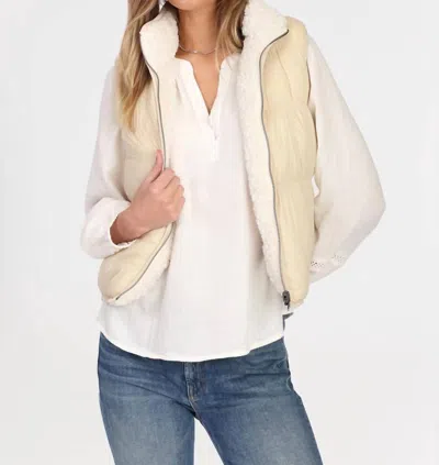 Dylan Reversible Fur Vest In Off White