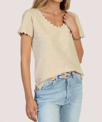 Dylan Ric Rac Short Sleeve Tee In Dune In Neutral