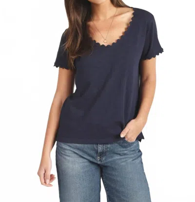 Dylan Ric Rac Tee In Navy In Blue