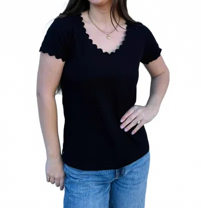 Dylan Ric-rac Tee In Black