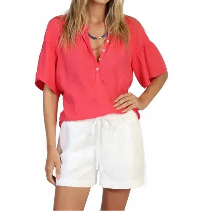 Dylan Riley Drawstring Short In White In Red