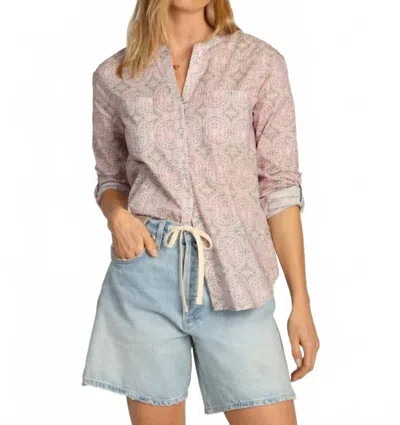 Dylan Roll-up Sleeve Shirt In Blush In Gold