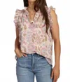 Dylan Romy Ruffle Top In Print In Multi