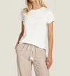 Dylan Rowan Rib Crew Neck Tee In White In White