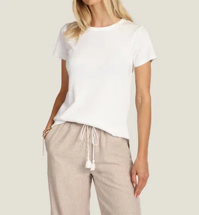 Dylan Rowan Rib Crew Neck Tee In White