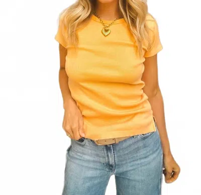 Dylan Rowan Rib Tee In Sunset In Pink