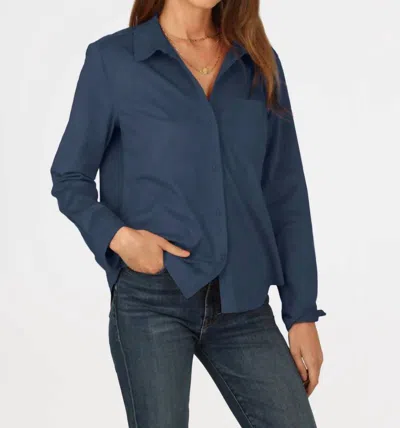 Dylan Roxie Faux Suede Shirt In Midnight In Blue
