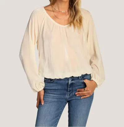 Dylan Roxy Soft Velvet Blouse In White In Neutral