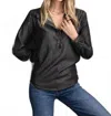 Dylan Ruffle Up Blouse In Soft Black In Multi
