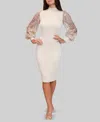 Dylan Ryan Women's Mock Neck Sweater Midi Dress In Nude