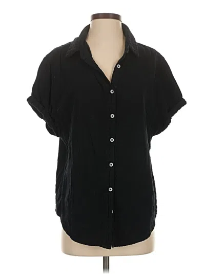 Pre-owned Dylan Short Sleeve Blouse In Black