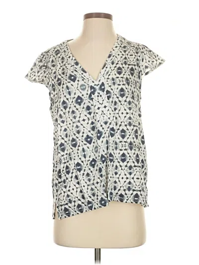 Pre-owned Dylan Short Sleeve Blouse In Blue