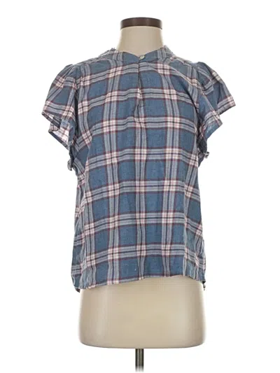 Pre-owned Dylan Short Sleeve Blouse In Blue