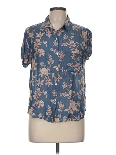 Pre-owned Dylan Short Sleeve Blouse In Blue