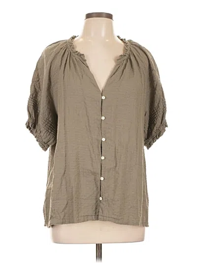 Pre-owned Dylan Short Sleeve Blouse In Brown