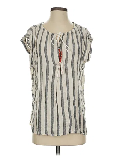 Pre-owned Dylan Short Sleeve Blouse In Gray