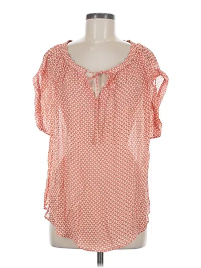 Pre-owned Dylan Short Sleeve Blouse In Pink